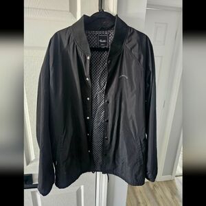 Primitive Mens Bomber Jacket Size Large Black/ Checkered Interior